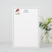 Vintag Pink Flamingo #1 Briefpapier (Stehend Vorderseite)