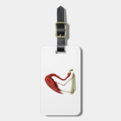 Vintag Pink Flamingo #1 Gepäckanhänger (Vorderseite vertikal)