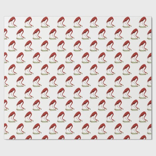 Vintag Pink Flamingo #1 Geschenkpapier (Flach)