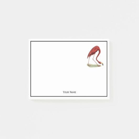 Vintag Pink Flamingo #1 Post-it Klebezettel (Vorderseite)