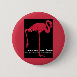 Vintag Pink Flamingo Bird in Deutschland München Z Button