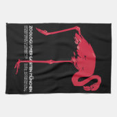 Vintag Pink Flamingo Bird in Deutschland München Z Geschirrtuch (Horizontal)