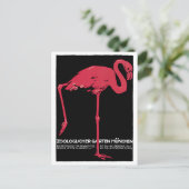 Vintag Pink Flamingo München Zoo Postkarte (Stehend Vorderseite)