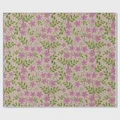 Vintag Pink Floral Burlap Weihnachten Geschenkpapier (Flach)