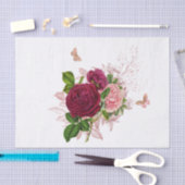 Vintag Pink Floral Butterfly Bouquet Seidenpapier (Handwerk)