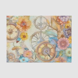 Vintag Pink Floral Steampunk Seidenpapier