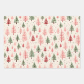 Vintag Pink, florale Weihnachten Geschenkpapier Set (Vorderseite 3)