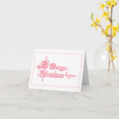 Vintag Pink Frohe Weihnachtsfeiertage Karte (Gelbe Blume)