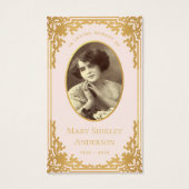 Vintag-Pink-Gold-Beerdigungskarte (Vorderseite)