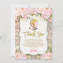 Vintag Pink Gold Floral Reiseplan Abschluss