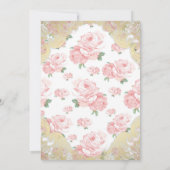 Vintag Pink Gold Rose Kinderdusche Einladung (Rückseite)