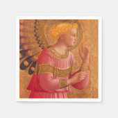 Vintag Pink Goldener Christlicher Engel Serviette (Vorderseite)