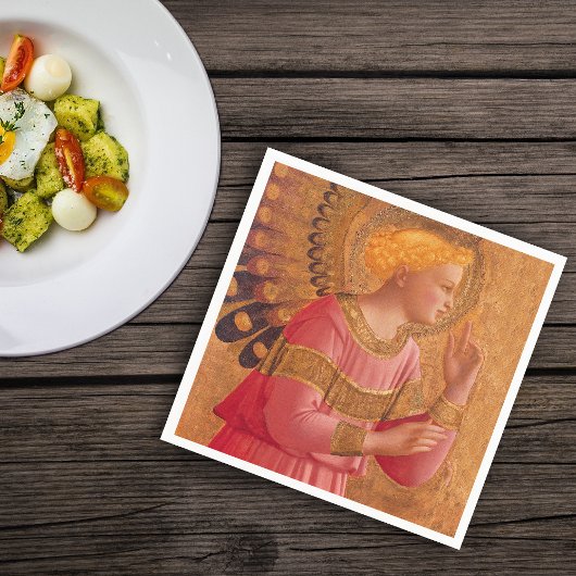 Vintag Pink Goldener Christlicher Engel Serviette