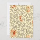 Vintag Pink Grau Botanische Blüte Einladung (Rückseite)