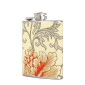 Vintag Pink Grau Botanische Blüte Flachmann (Links)