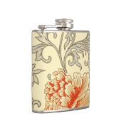 Vintag Pink Grau Botanische Blüte Flachmann (Rechts)