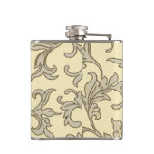 Vintag Pink Grau Botanische Blüte Flachmann (Rückseite)