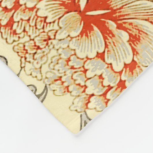 Vintag Pink Grau Botanische Blüte Fleecedecke (Ecke)