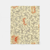 Vintag Pink Grau Botanische Blüte Fleecedecke (Vorderseite)