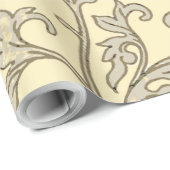 Vintag Pink Grau Botanische Blüte Geschenkpapier (Rolleneckpunkt)