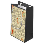 Vintag Pink Grau Botanische Blüte Kleine Geschenktüte (Rückseite Schrägansicht)