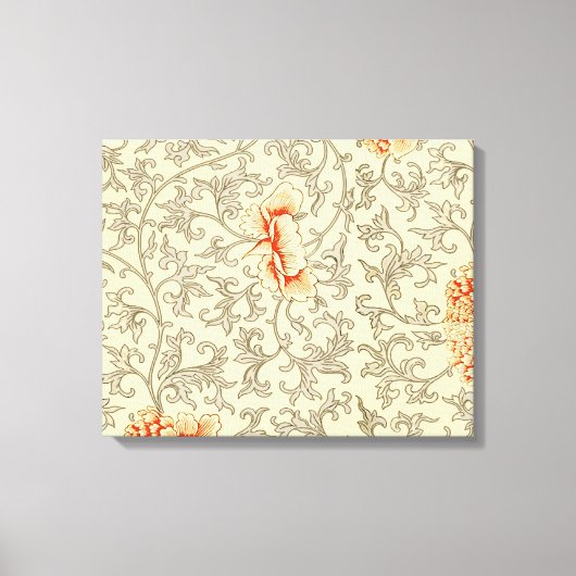 Vintag Pink Grau Botanische Blüte Leinwanddruck (Vorderseite)