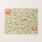 Vintag Pink Grau Botanische Blüte Puzzle (Horizontal)