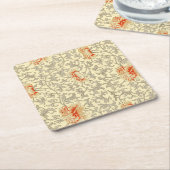 Vintag Pink Grau Botanische Blüte Rechteckiger Pappuntersetzer (angewinkelt)