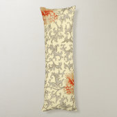 Vintag Pink Grau Botanische Blüte Seitenschläferkissen (Rückseite (Vertikal))