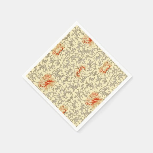 Vintag Pink Grau Botanische Blüte Serviette (Ecke)