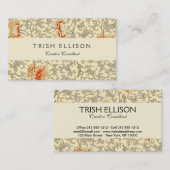 Vintag Pink Grau Botanische Blüte Visitenkarte (Vorne/Hinten)