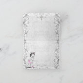 Vintag Pink Grey Girl Taufe Danke Karten (Innenseite)