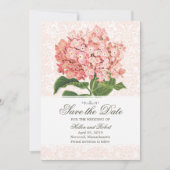 Vintag Pink Hydrangea Save the Date (Vorderseite)