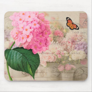 Vintag Pink Hydrangea Vintag Shabby Mousepad