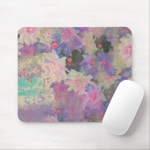 Vintag Pink Lila Spitzen schöne Blume Mousepad