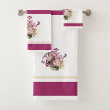 Vintag Pink Maroon Butterfly Floral