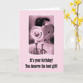 Vintag Pink Mixer Happy Birthday Spaß Karte (Gelbe Blume)