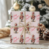 Vintag Pink Nutcracker & Frohe Weihnachten Geschenkpapier