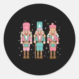 Vintag Pink Nutcracker Squad Frauen Mädchen Kinder Runder Aufkleber