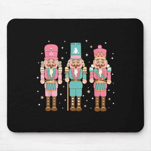 Vintag Pink Nutcracker Squad Pink Christmas Women Mousepad (Vorne)