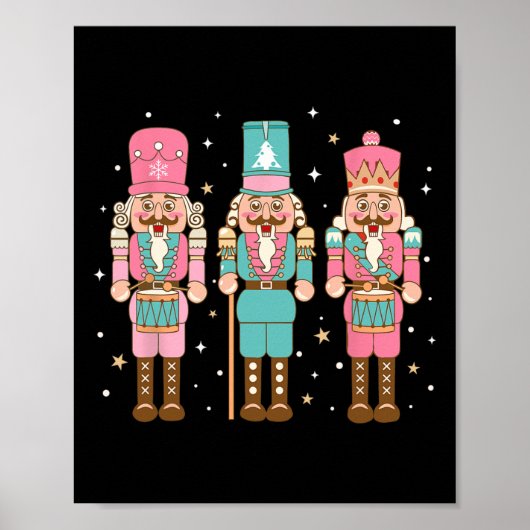 Vintag Pink Nutcracker Squad Pink Christmas Women Poster (Vorne)