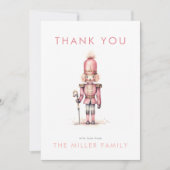 Vintag Pink Nutcracker Weihnachten Dankeskarte (Vorderseite)