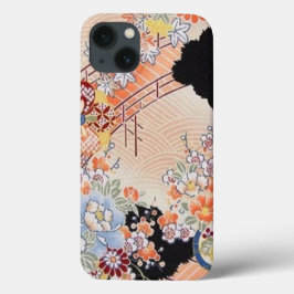 Vintag Pink Orange Black Kimono Floral Case-Mate iPhone Hülle