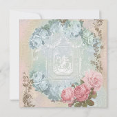 Vintag Pink Paris Baby Dusche Einladungen (Rückseite)