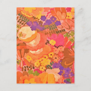 Vintag Pink Peach Blume Botanische Wasserfarbe Postkarte