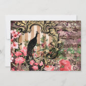 Vintag Pink Peacock Geburtstag Danke (Rückseite)