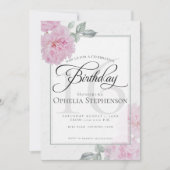 Vintag Pink Peonies 16 . Geburtstag Geburtstag Einladung (Vorderseite)