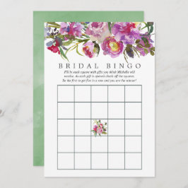 Vintag Pink Peonies Brautparty Bingo Einladung
