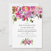 Vintag Pink Peonies Floral Bridesmaids Luncheon Einladung (Vorderseite)