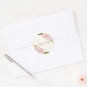 Vintag-Pink-Peonies-Hochzeitsticker Runder Aufkleber (Umschlag)